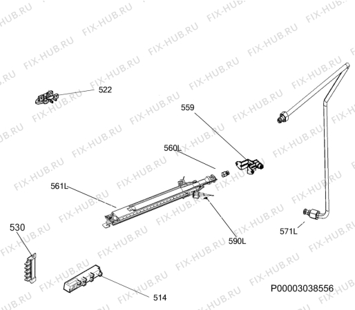 Взрыв-схема плиты (духовки) Zanussi ZCG210T1WA - Схема узла Functional parts